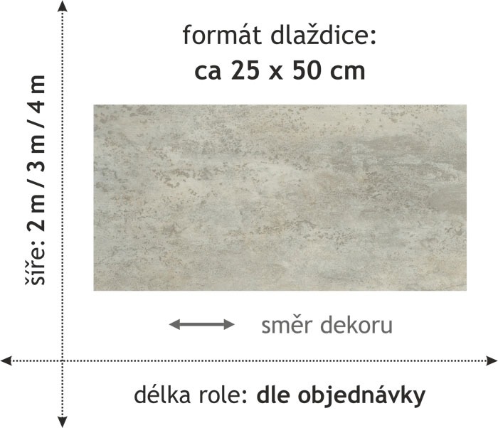 Vinylová podlaha v metráži PVC DUPLEX 1725 s textilní podložkou