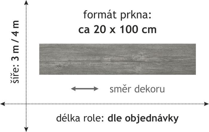Vinylová podlaha v metráži PVC DUPLEX 1743 s textilní podložkou