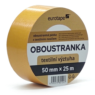 Oboustranná lepící páska textilní Eurotape 50mm x 25m